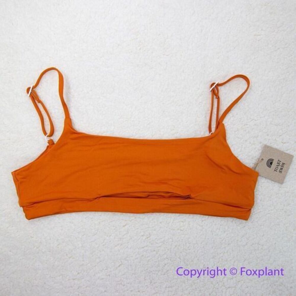 NEW‎ Toast Swim Free People burnt orange bikini top with straps, size L